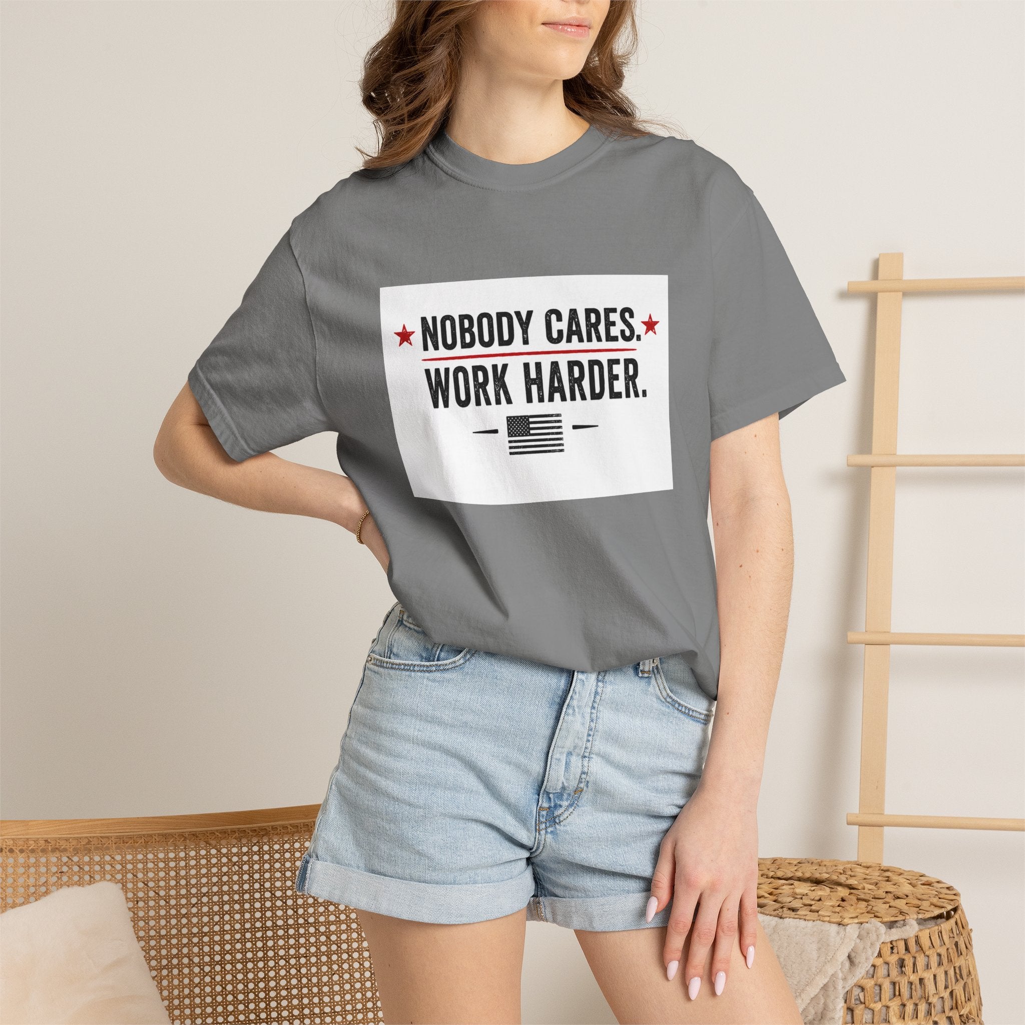 Nobody Cares Work Harder T-Shirt — Motivational Graphic Tee for Hustle & Productivity