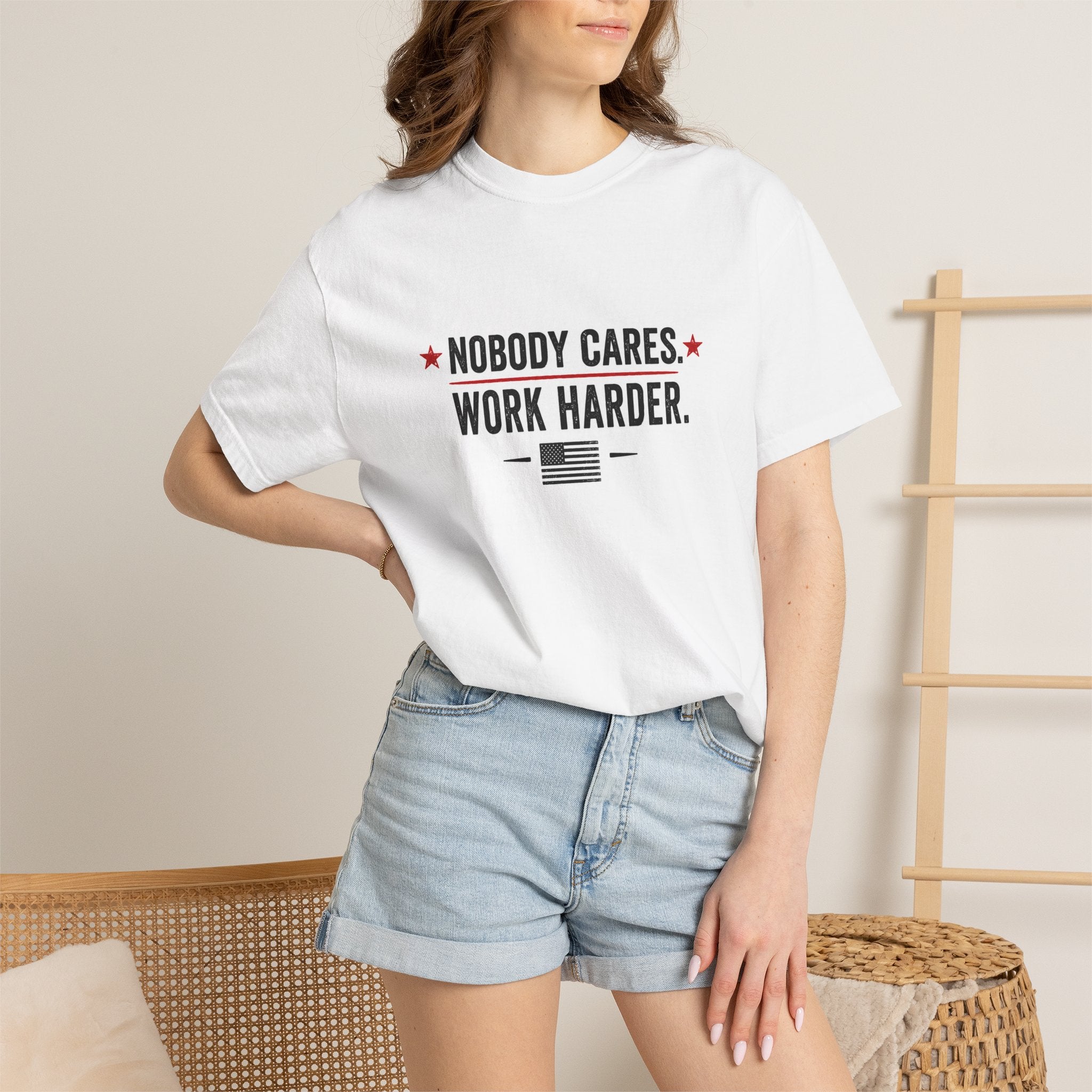 Nobody Cares Work Harder T-Shirt — Motivational Graphic Tee for Hustle & Productivity