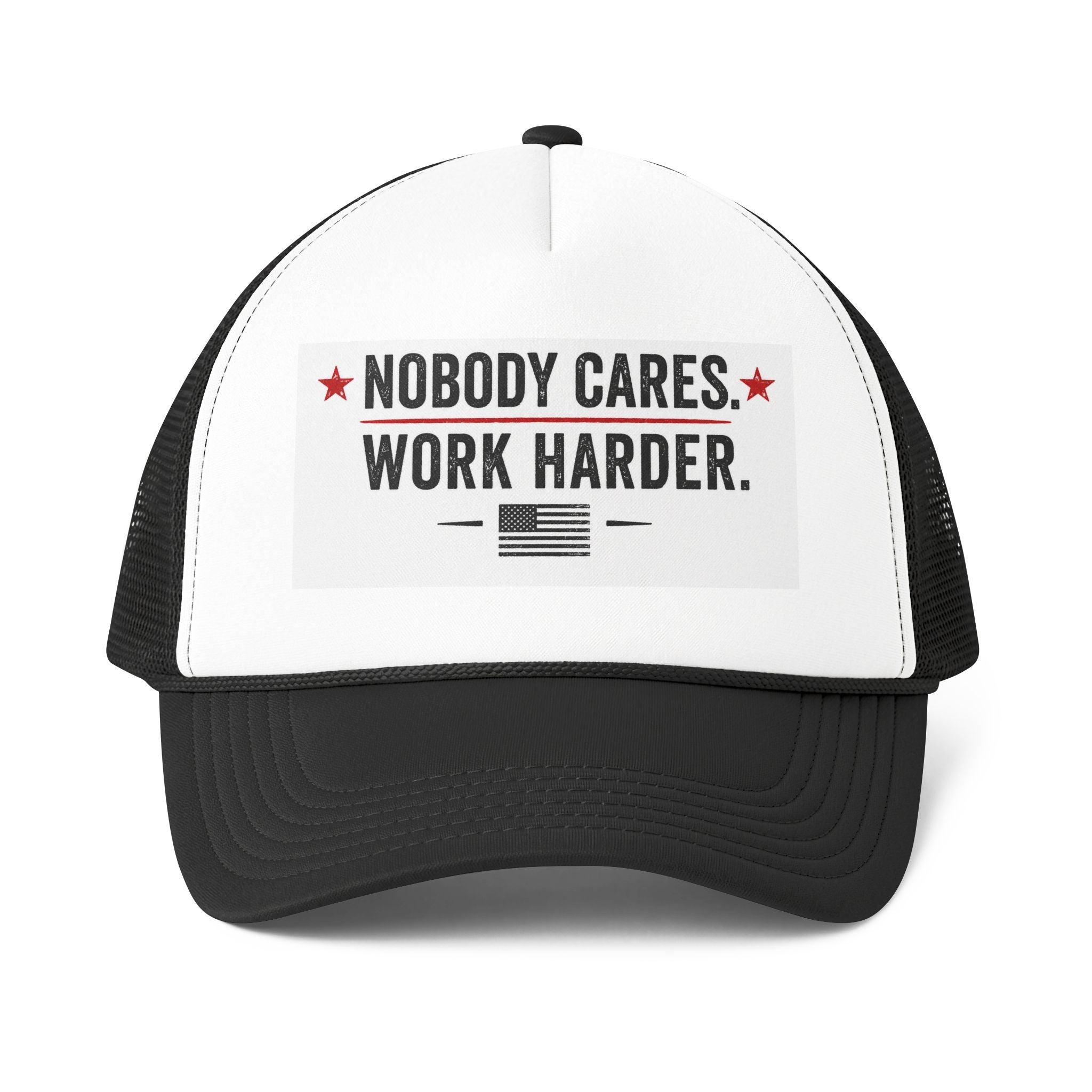 Nobody Cares. Work Harder. Trucker Hat — Motivational Mesh-Back Cap