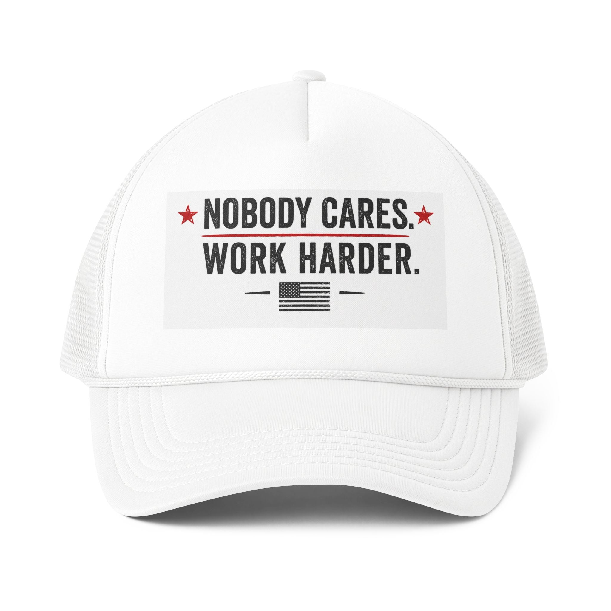 Nobody Cares. Work Harder. Trucker Hat — Motivational Mesh-Back Cap