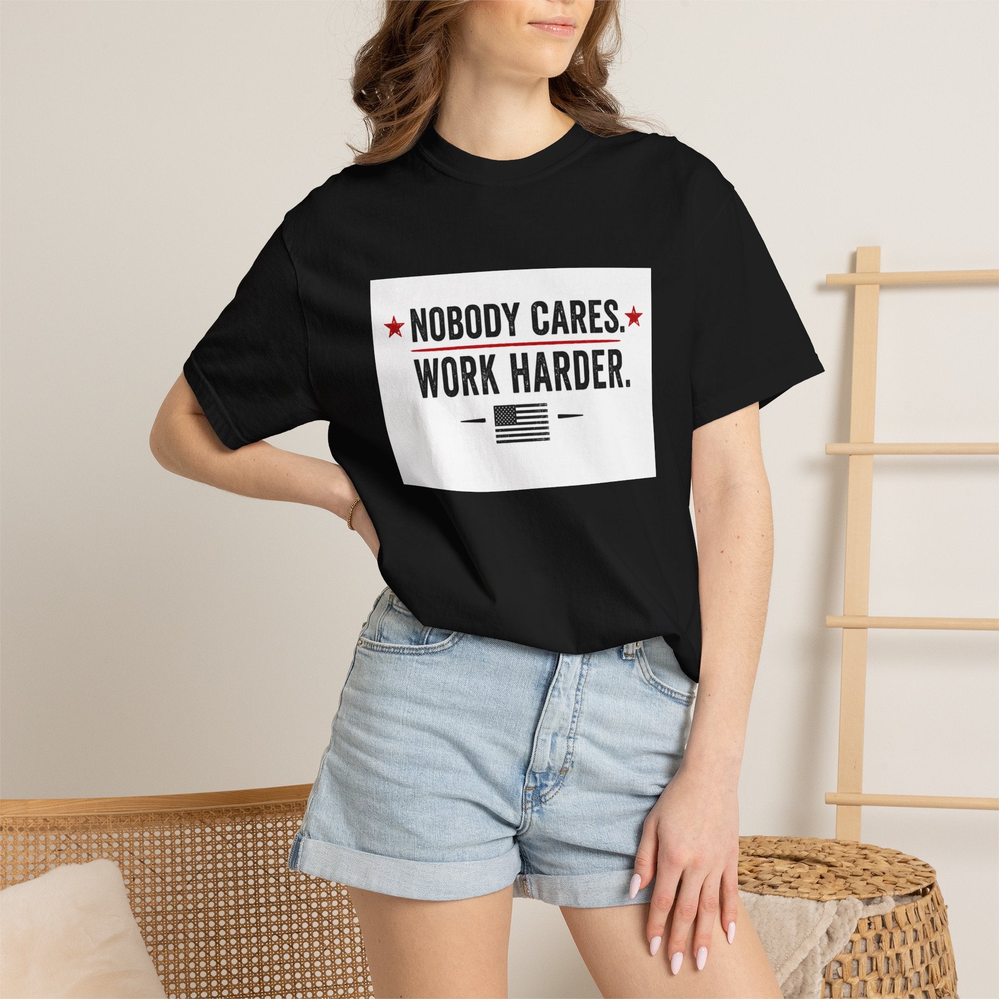 Nobody Cares Work Harder T-Shirt — Motivational Graphic Tee for Hustle & Productivity